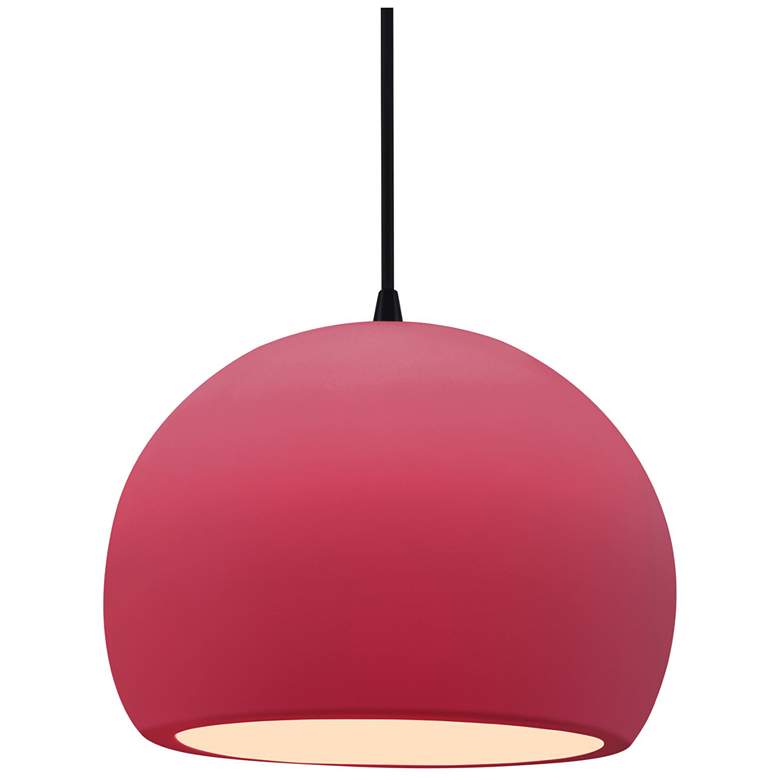 Image 1 Radiance 10"W Cerise Frame Matte Black Medium Globe Black Cord LED Pen