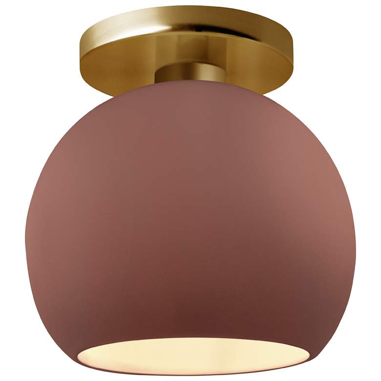 Image 1 Radiance 10"W Clay Frame Brushed Brass Metal Medium Globe LED Semi.Flu