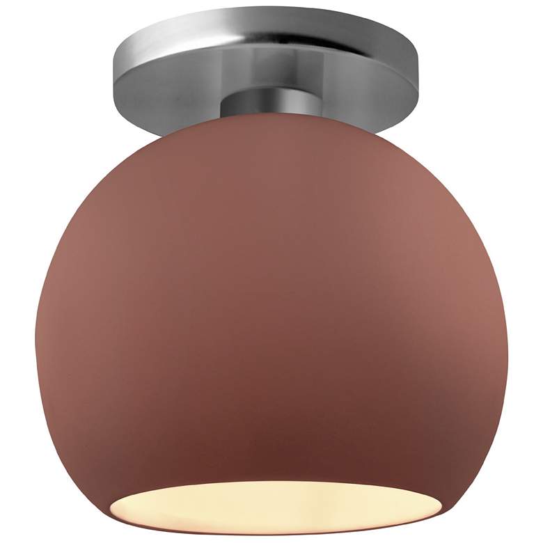 Image 1 Radiance 10"W Clay Frame Brushed Nickel Metal Medium Globe Semi.Flush