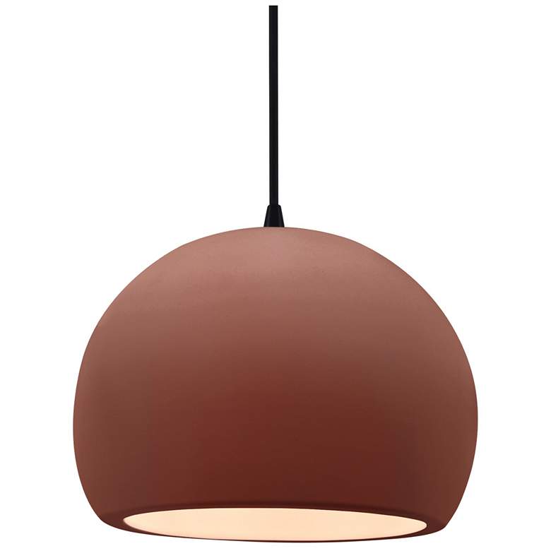 Image 1 Radiance 10"W Clay Frame Matte Black Medium Globe Black Cord LED Penda