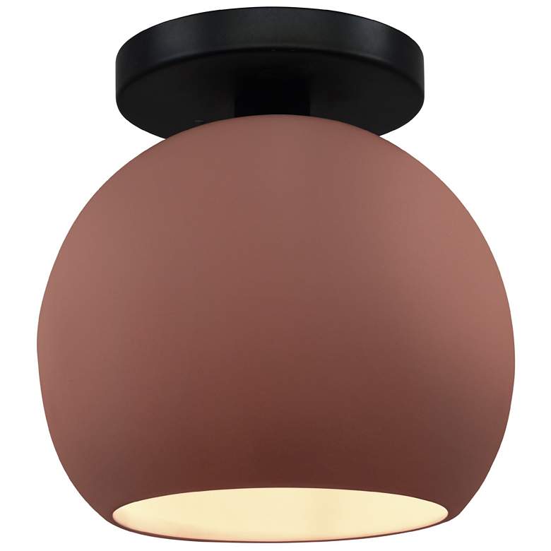 Image 1 Radiance 10"W Clay Frame Matte Black Metal Medium Globe LED Semi.Flush
