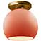 Radiance 10"W Gloss Blush Frame Brushed Brass Medium Globe LED Semi.Fl