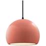 1_Radiance 10"W Gloss Blush Frame Matte Black Medium Globe Black Cord Pe