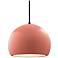 Radiance 10"W Gloss Blush Frame Matte Black Medium Globe Black Cord Pe