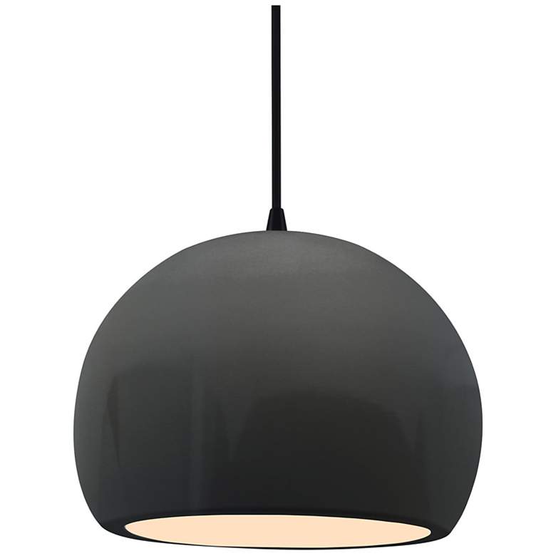 Image 1 Radiance 10"W Gloss Grey Frame Matte Black Medium Globe Black Cord Pen
