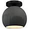 Radiance 10"W Gloss Grey Frame Matte Black Medium Globe LED Semi.Flush