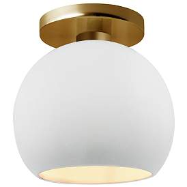 Image1 of Radiance 10"W Gloss White Frame Brushed Brass Metal Medium Globe Semi.