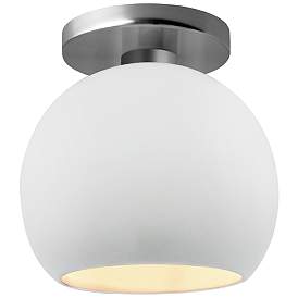 Image1 of Radiance 10"W Gloss White Frame Brushed Nickel Medium Globe Semi.Flush
