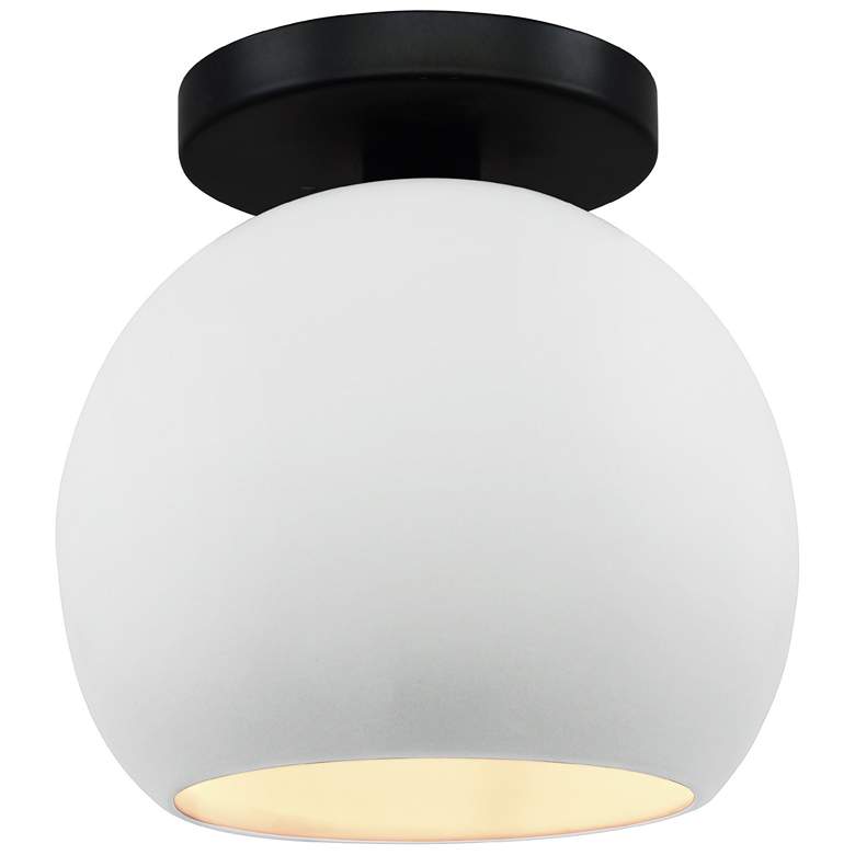Image 1 Radiance 10"W Gloss White Sided Frame Matte Black Medium Globe Semi.Fl