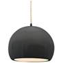 1_Radiance 10"W Grey Frame Matte Black Globe Beige Twisted Cord LED Pend