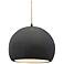 Radiance 10"W Grey Frame Matte Black Globe Beige Twisted Cord LED Pend