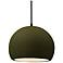 Radiance 10"W Matte Green Frame Matte Black Medium Globe Black Cord Pe