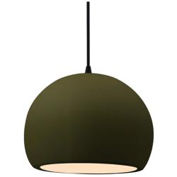 Radiance 10"W Matte Green Frame Matte Black Medium Globe Black Cord Pe