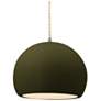 1_Radiance 10"W Matte Green Frame Nickel Globe Beige Twisted Cord LED Pe