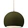Radiance 10"W Matte Green Frame Nickel Globe Beige Twisted Cord LED Pe