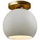 Radiance 10"W Matte White Frame Brushed Brass Metal Medium Globe Semi.