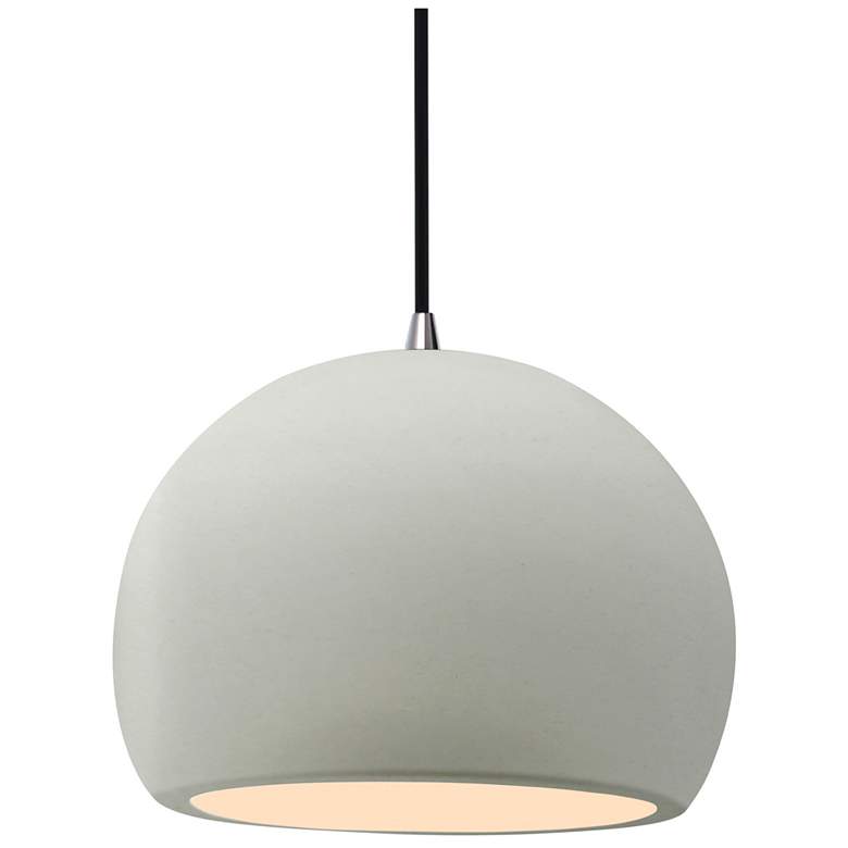 Image 1 Radiance 10"W Matte White Frame Brushed Nickel Globe Black Cord LED Pe