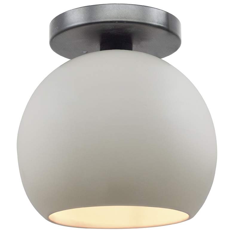 Image 1 Radiance 10"W Matte White Frame Brushed Nickel Medium Globe LED Semi.F
