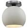 Radiance 10"W Matte White Frame Brushed Nickel Medium Globe Semi.Flush