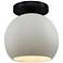 Radiance 10"W Matte White Frame Matte Black Metal Medium Globe Semi.Fl