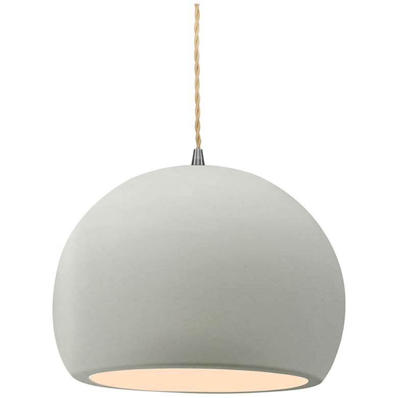 Image 1 Radiance 10"W Matte White Frame Nickel Globe Beige Twisted Cord Pendan