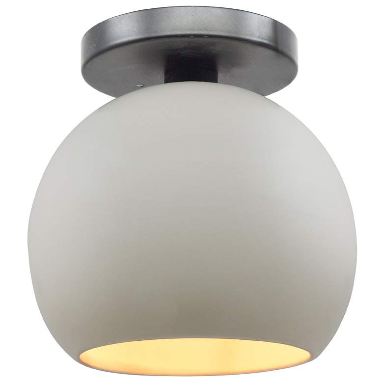 Image 1 Radiance 10"W Matte White/Gold Frame Brushed Nickel Globe LED Semi.Flu