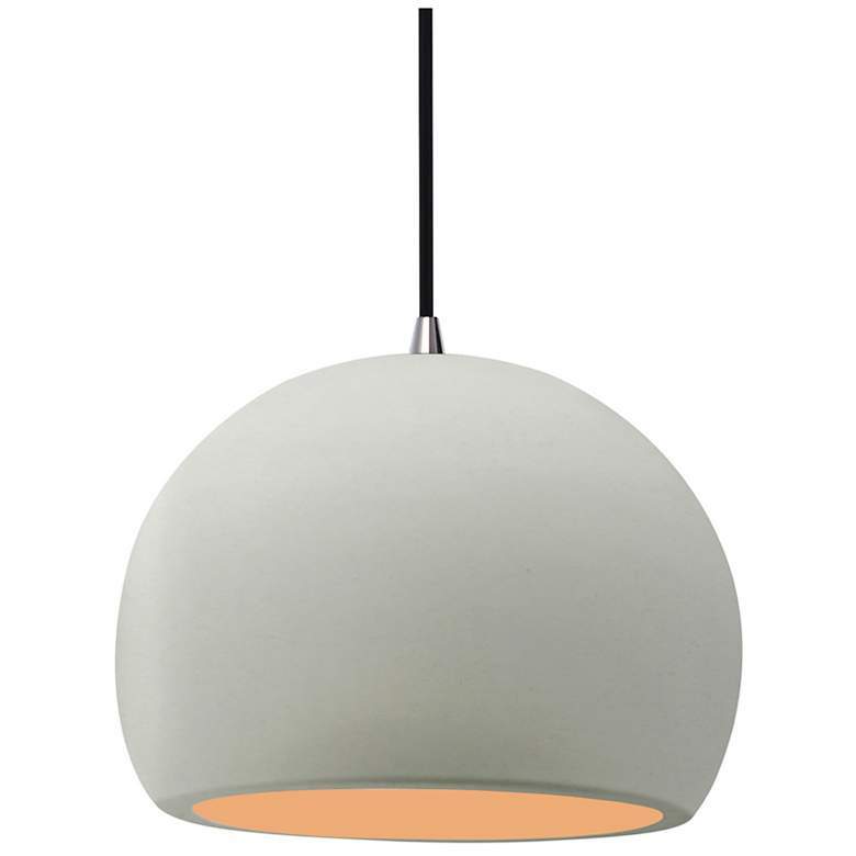 Image 1 Radiance 10"W Matte White/Gold Frame Nickel Globe Black Cord LED Penda