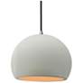 1_Radiance 10"W Matte White/Gold Frame Nickel Globe Black Cord LED Penda