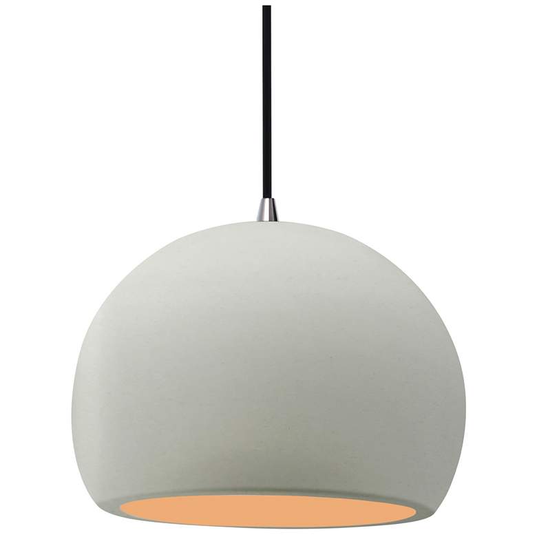 Image 1 Radiance 10"W Matte White/Gold Frame Nickel Globe Black Cord Pendant