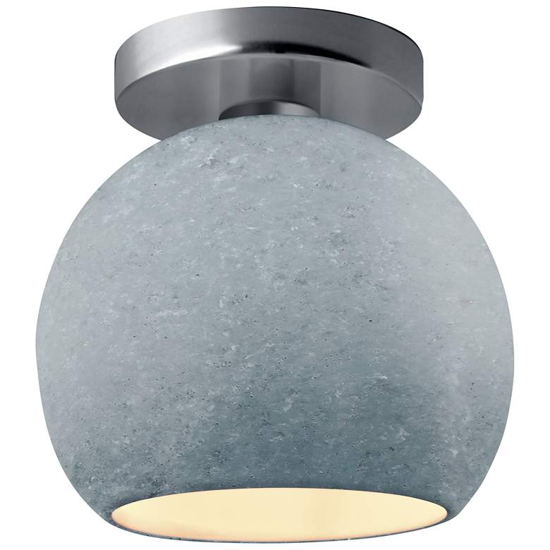 Image 1 Radiance 10"W Medium Globe Brushed Nickel Semi.Flush w/ Concrete Shade