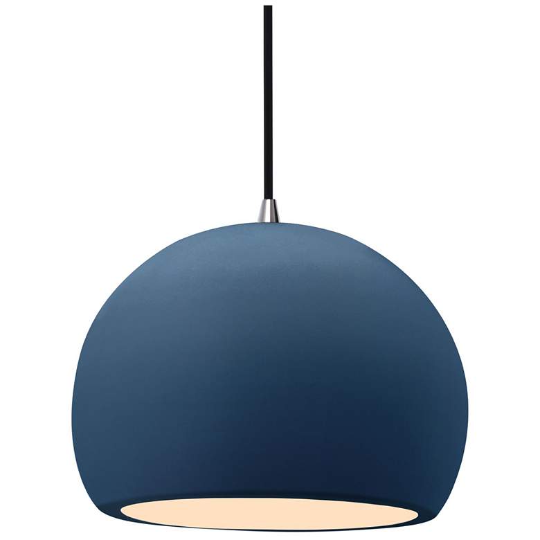 Image 1 Radiance 10"W Midnight Frame Brushed Nickel Globe Black Cord LED Penda