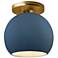 Radiance 10"W Midnight/White Frame Brushed Brass Globe LED Semi.Flush