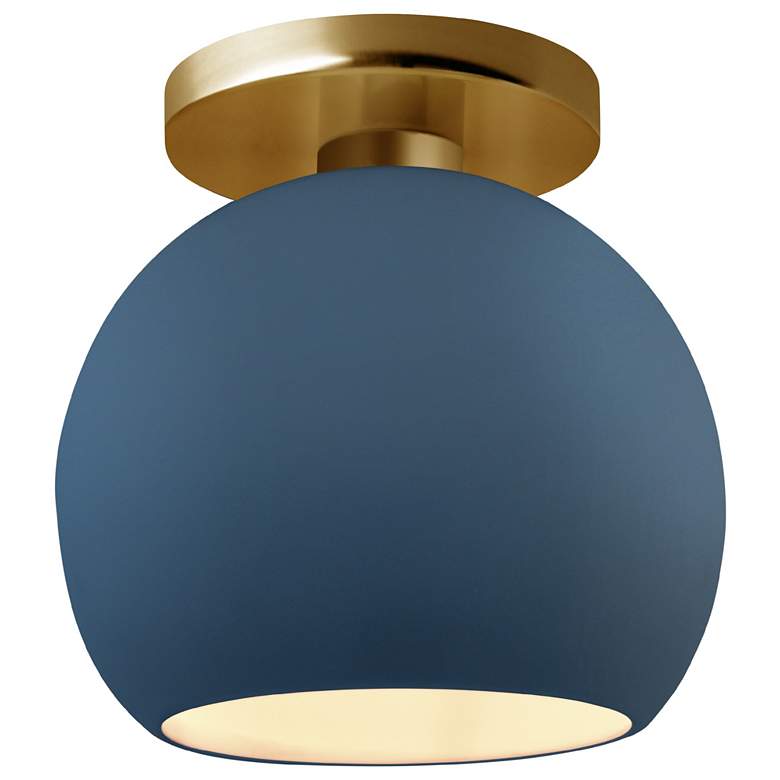 Image 1 Radiance 10"W Midnight/White Frame Brushed Brass Medium Globe Semi.Flu