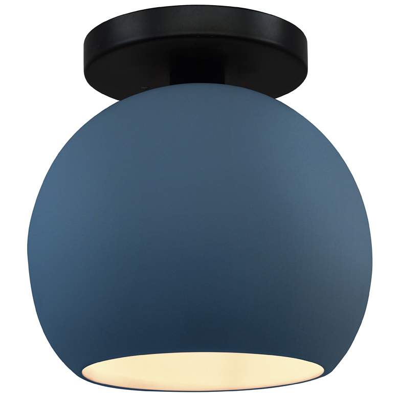 Image 1 Radiance 10"W Midnight/White Frame Matte Black Medium Globe Semi.Flush
