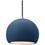 1_Radiance 10"W Midnight/White Frame Nickel Globe Black Cord LED Pendant