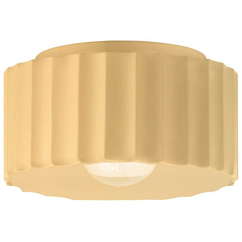 Image 1 Radiance 10"W Muted Yellow Medium Gear Outdoor Flush.Mount