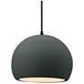 1_Radiance 10"W Pewter Green Frame Matte Black Globe Black Cord LED Pend