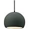 Radiance 10"W Pewter Green Frame Matte Black Globe Black Cord LED Pend