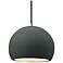 Radiance 10"W Pewter Green Frame Nickel Globe Black Cord LED Pendant