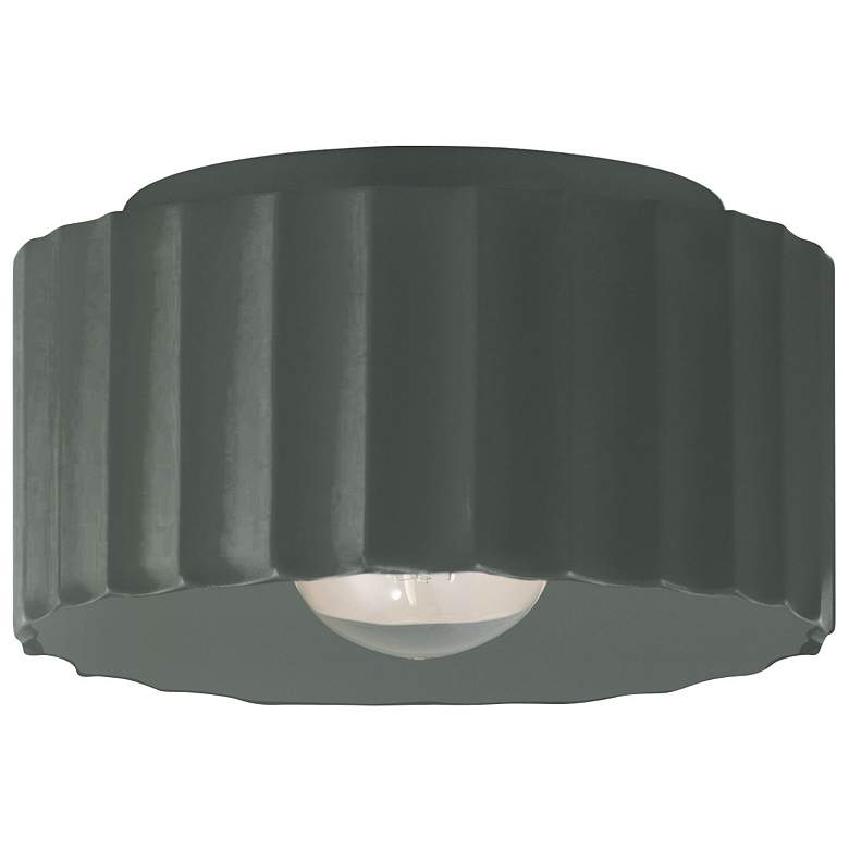 Image 1 Radiance 10"W Pewter Green Medium Gear Outdoor Flush.Mount