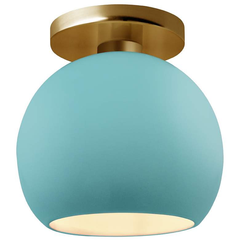 Image 1 Radiance 10"W Reflecting Pool Frame Brushed Brass Medium Globe Semi.Fl