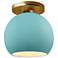 Radiance 10"W Reflecting Pool Frame Brushed Brass Medium Globe Semi.Fl