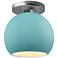Radiance 10"W Reflecting Pool Frame Brushed Nickel Globe LED Semi.Flus