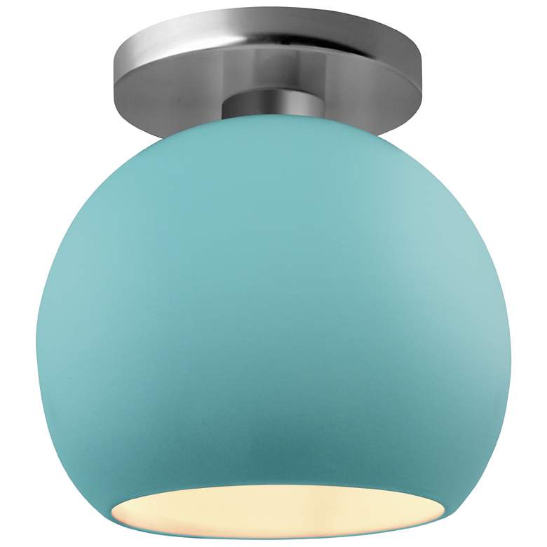 Image 1 Radiance 10"W Reflecting Pool Frame Brushed Nickel Medium Globe Semi.F