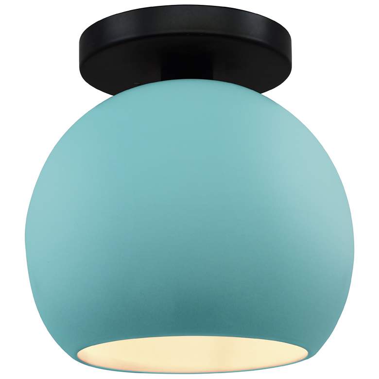 Image 1 Radiance 10"W Reflecting Pool Frame Matte Black Medium Globe LED Semi.