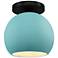 Radiance 10"W Reflecting Pool Frame Matte Black Medium Globe Semi.Flus