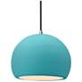 1_Radiance 10"W Reflecting Pool Frame Nickel Globe Black Cord LED Pendan