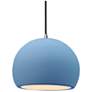 1_Radiance 10"W Sky Blue Frame Brushed Nickel Globe Black Cord LED Penda