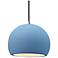 Radiance 10"W Sky Blue Frame Brushed Nickel Globe Black Cord LED Penda