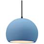 1_Radiance 10"W Sky Blue Frame Matte Black Globe Black Cord LED Pendant